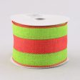 2.5  Royal Woven Stripe Ribbon: Red & Green (10 Yards) on Sale