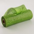 10  Poly Mesh Roll: Deluxe Wide Lime Foil Moss Apple With Lime Sale