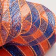 10  Poly Deco Mesh: Metallic Orange Blue Stripe Fashion