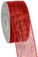 2.5  Poly Deco Mesh Ribbon: Metallic Red Cheap