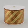 2.5  Criss Cross Glitter Ribbon: Brown Copper Gold Online Sale