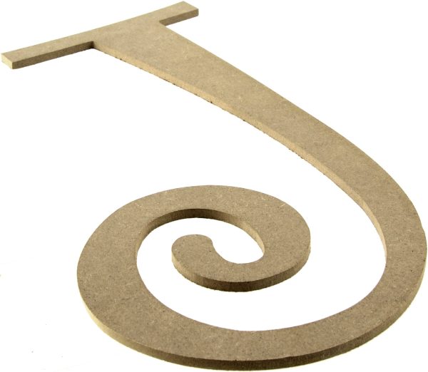 14  Decorative Wooden Curly Letter: J Online now