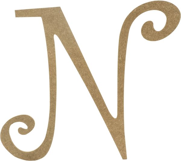 14  Decorative Wooden Curly Letter: N Online now