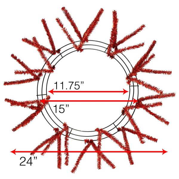15-24  Tinsel Work Wreath Form: Metallic Red Online