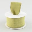 2.5  Wired Edge Burlap Ribbon: Light Green (10 Yards) Sale