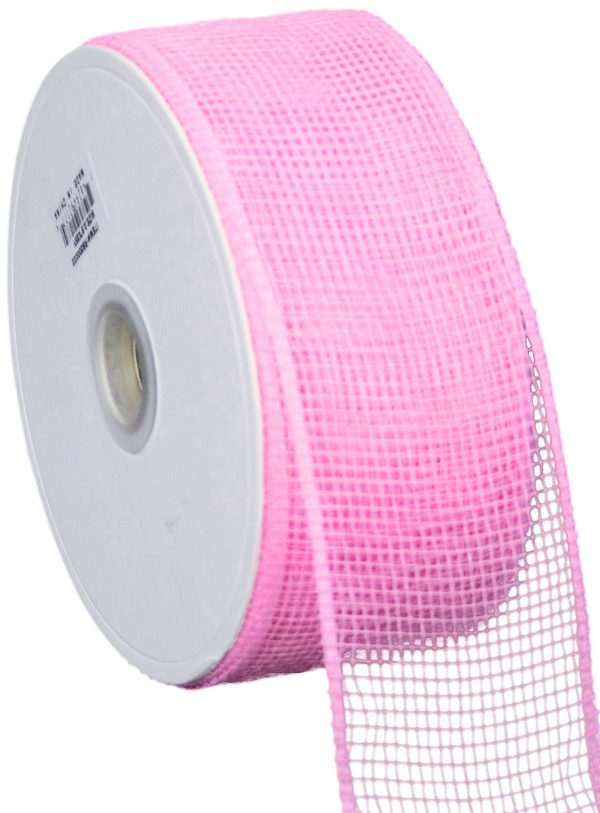 2.5  Poly Deco Mesh Ribbon: Light Pink Fashion