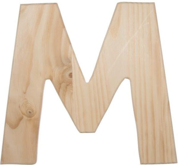 12  Natural Wood Letter: M Fashion