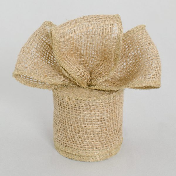 2.5  Loose Weave Burlap Fabric Ribbon: Natural (10 Yards) Hot on Sale