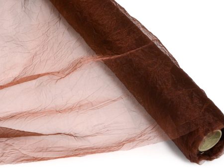 24  Crinkle Sheer Fabric Roll: Chocolate Brown (10 Yards) Discount