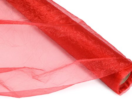 24  Crinkle Sheer Fabric Roll: Red (10 Yards) For Cheap