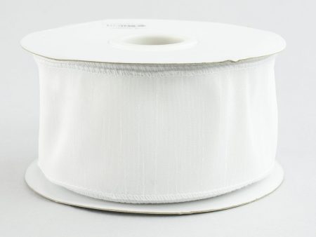 2.5  Faux Dupioni Ribbon: White (25 Yard Roll) Online now