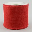 4  Wired Edge Burlap Ribbon: Red (10 Yards) Online Hot Sale