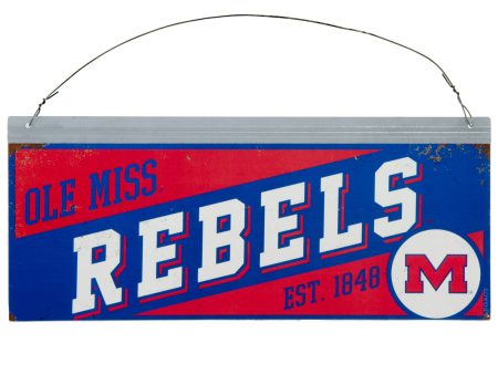 12x5 Collegiate Tin Sign: Ole Miss Rebels Online