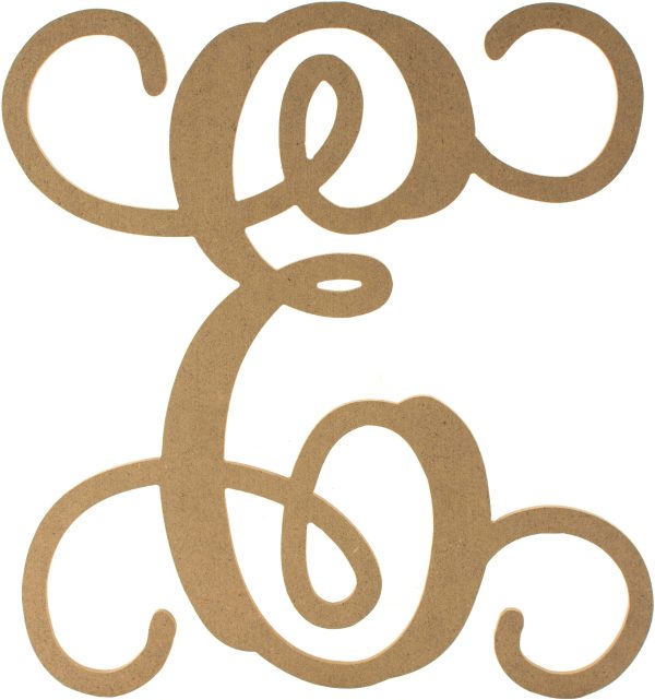 12  Wood Letter Vine Monogram: E on Sale