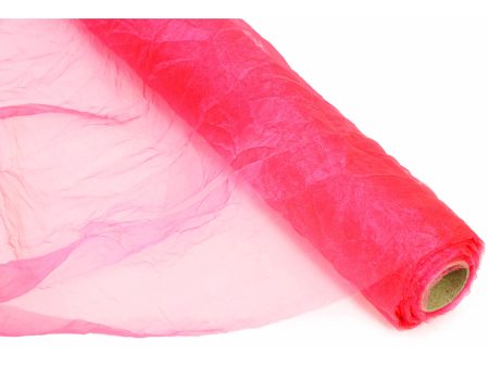 24  Crinkle Sheer Fabric Roll: Hot Pink (10 Yards) For Discount