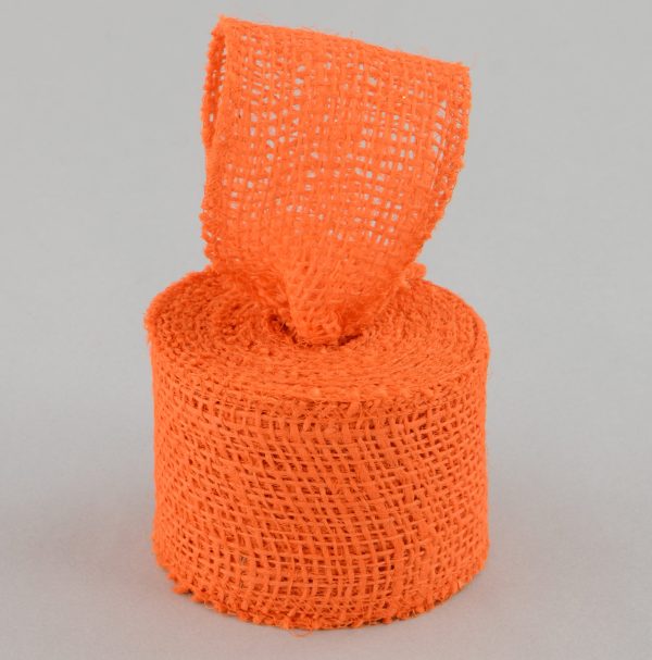 2.5  Burlap Ribbon: Orange (10 Yards) Supply