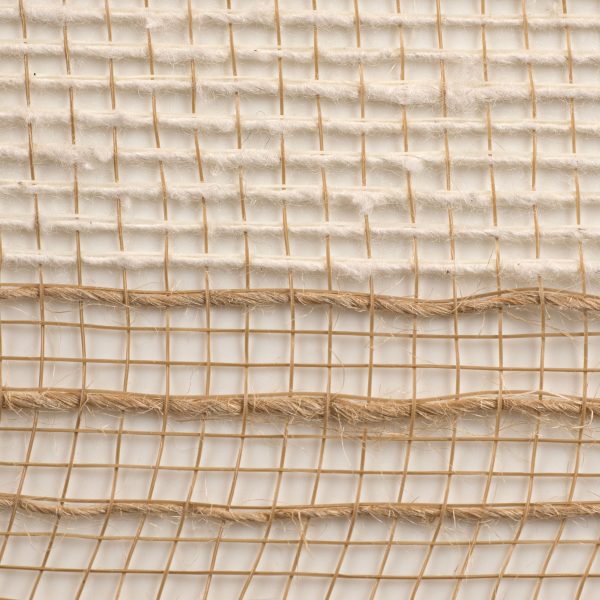 21  Burlap Deco Mesh: Ivory & Jute Thick Stripes For Sale