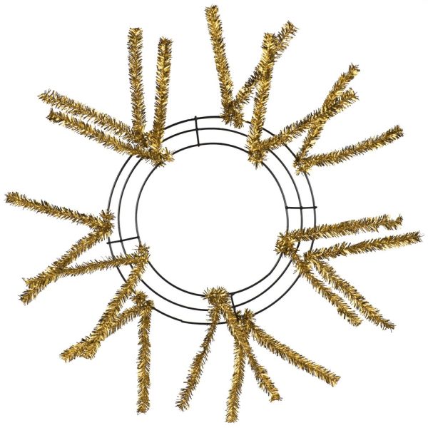 10-20  Tinsel Work Wreath Form: Metallic Gold Online Sale