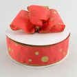 2.5  Glitter Dots Ribbon: Red Lime (50 Yards) Hot on Sale