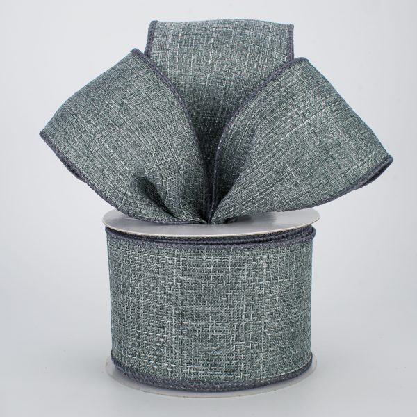 2.5  Royal Faux Burlap Ribbon: Grey (10 Yards) Discount