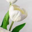 13  Realistic Touch Tulip Bouquet: White (5) Online Sale