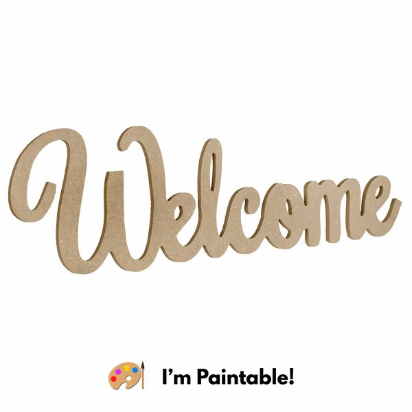 15  Decorative Wooden Welcome Sign: Natural Online Hot Sale