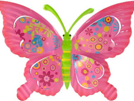 12  Tin Butterfly Hanger: Pink Supply