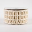 2.5  Jute Window Pane Mesh Ribbon: Cream (10 Yards) Fashion