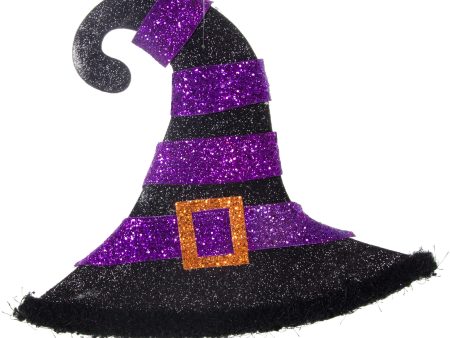 10  Witch Hat Decoration: Purple & Black Online Sale