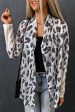 White Vintage Leopard Print Open Cardigan For Discount