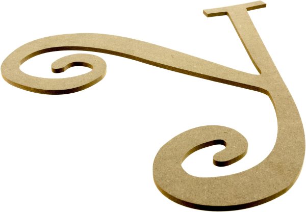 14  Decorative Wooden Curly Letter: Y on Sale