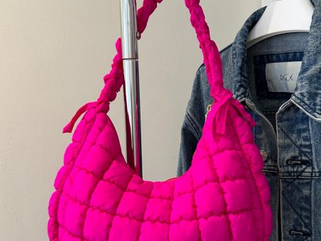 Bubble Texture Ruched Strap Quilted Shoulder Bag Hot on Sale