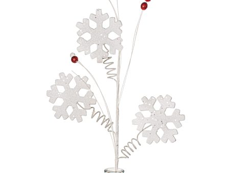 33  Snowflake Berry Spray: White & Red Discount