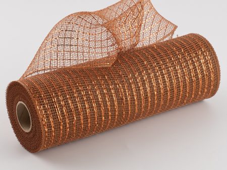 10  Poly Deco Mesh: Metallic Brown Copper For Discount