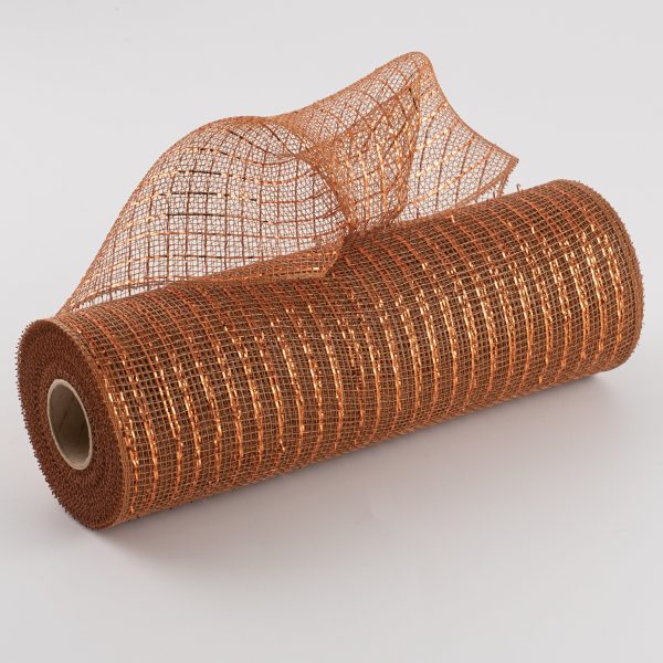 10  Poly Deco Mesh: Metallic Brown Copper For Discount