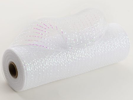 10  Poly Mesh Roll: Iridescent White Foil Sale