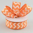 1.5  Canvas Chevron Ribbon: Orange & White (10 Yards) Hot on Sale