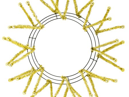 15-24  Tinsel Ball Work Wreath Form: Gold For Discount