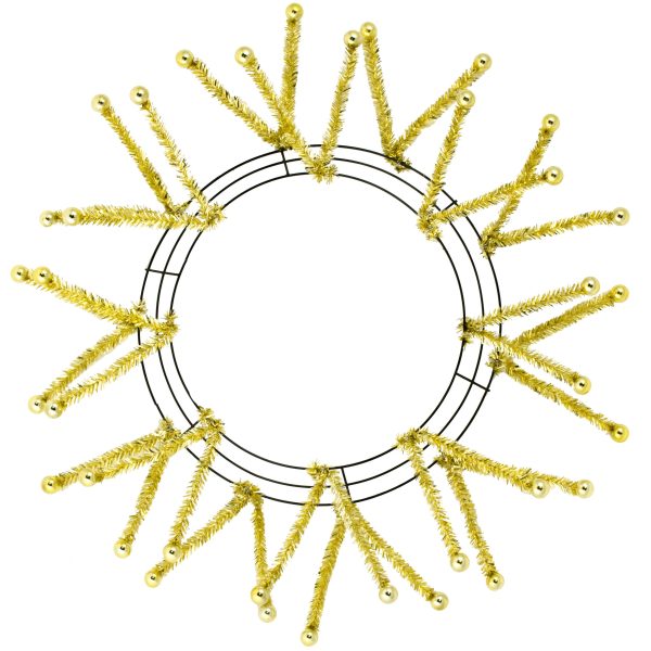 15-24  Tinsel Ball Work Wreath Form: Gold For Discount