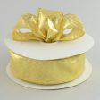 2.5  Gold Lamé Diamond Pattern Ribbon (50 Yards) Supply