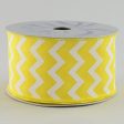 2.5  Canvas Chevron Ribbon: Yellow & White (10 Yards) For Cheap