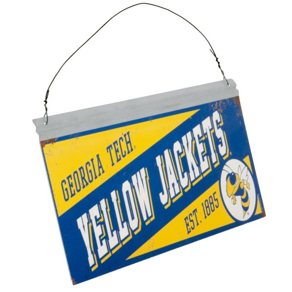 12x5 Collegiate Tin Sign: Georgia Tech Yellow Jackets Cheap