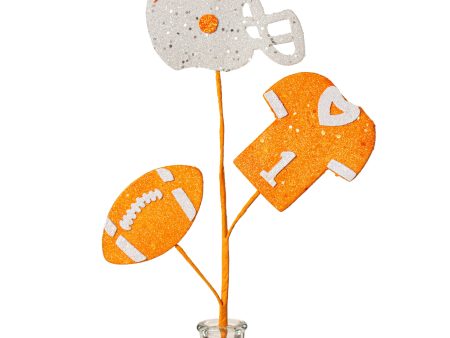 24  Glitter Helmet, Jersey, Football Pick: Orange & White Online now