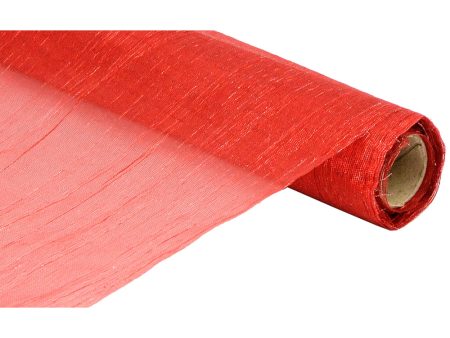 17  Crinkle Fabric Roll: Metallic Red (5 Yards) Online