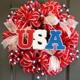 14  Glittered USA Word Sign: Red, White & Blue on Sale