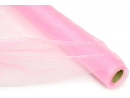 24  Crinkle Sheer Fabric Roll: Pink (10 Yards) Online now