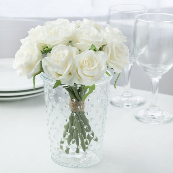 5  Clear Glass Hobnail Vase on Sale