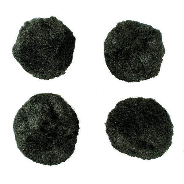 2  Black Pom Pom (Package of 4) Fashion