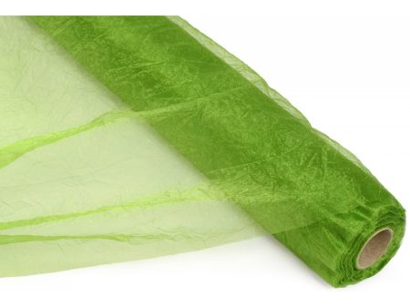 24  Crinkle Sheer Fabric Roll: Lime Green (10 Yards) For Discount