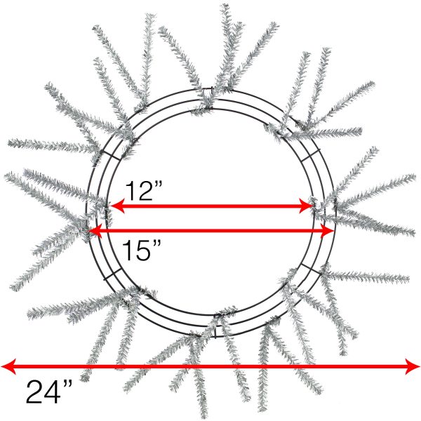 15-24  Tinsel Work Wreath Form: Metallic Silver Online Hot Sale